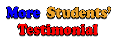 Words of Appreciation from Ex-Students who took A-Math and E-Math tuition in Woodlands, Other areas of SIngapore. and Johor Bahru. Read their Testimonial