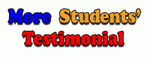 Words of Appreciation from Ex-Students who took A-Math and E-Math tuition in Woodlands, Other areas of SIngapore. and Johor Bahru. Read their Testimonial