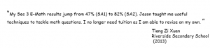testimonial zixuan - greatly improved results for additional math and elementary math
