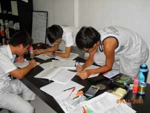 Math teacher with student