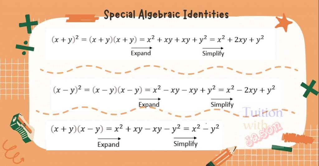 special algebraic identities. Sec 2 math best math tuition in woodlands and boon lay.