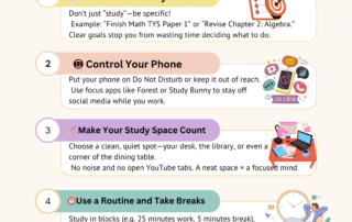 5 simple tips to stay focus. when studying. Additional Math & Math Tuition at Woodlands and Boon Lay. Best A-Math and Math Secondary School tuition