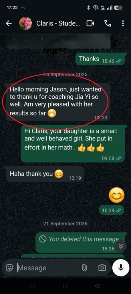 claris jia yi testimonial best math and additional math tuition near you.