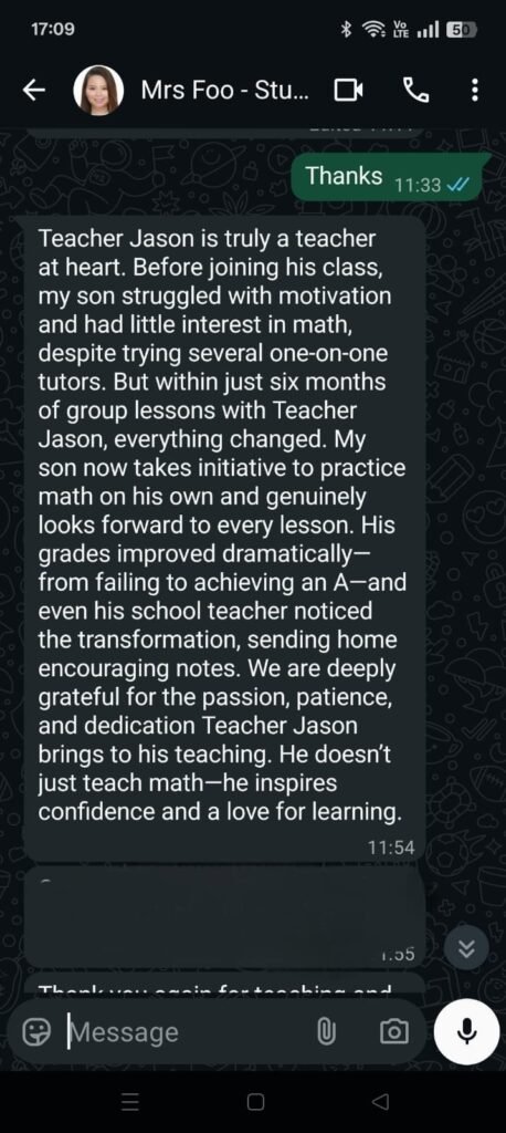 ms foo testimonial best math and additional math tuition near you.