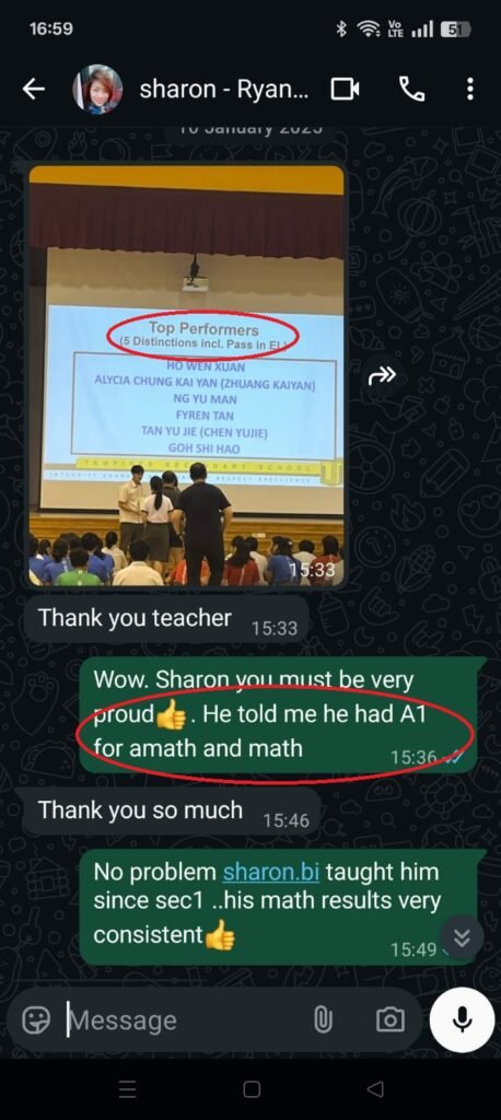 sharon ryan testimonial best math and additional math tuition near you.