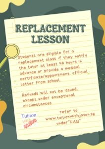 math tuition with jason rules for replacement lesson. best math tuition in woodlands and boon lay