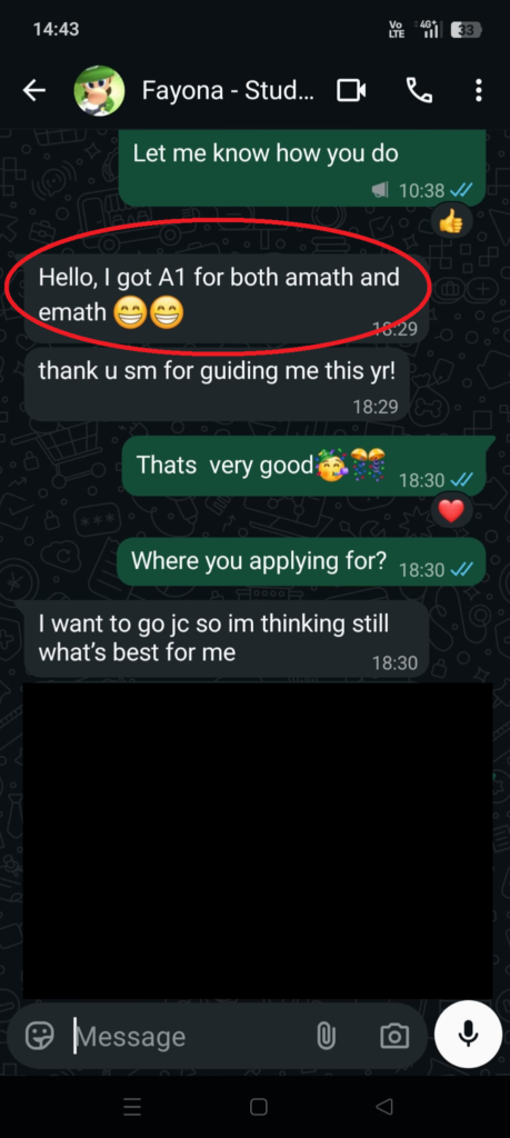 fayona testimonial of tuition with jason, a-math and e-math. best math tuition woodlands jurong west, boon lay, taman jurong, yew tee, choa chu kang, marsiling, admiralty, sembawang