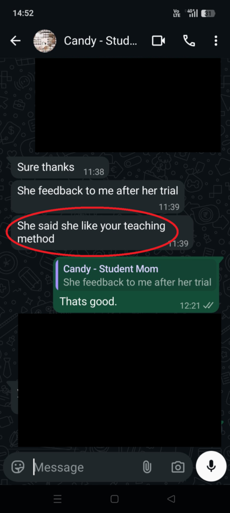 michelle testimonial of tuition with jason, a-math and e-math. best math tuition woodlands jurong west, boon lay, taman jurong, yew tee, choa chu kang, marsiling, admiralty, sembawang