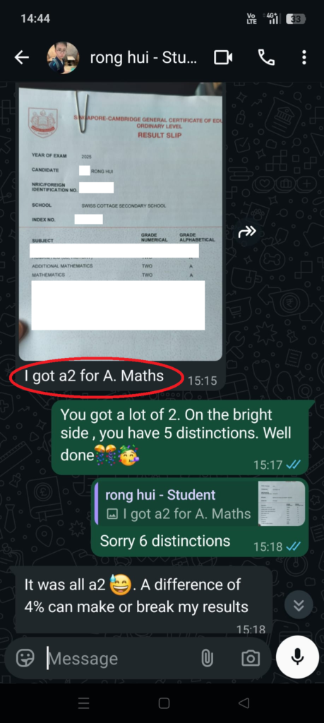 rong hui testimonial of tuition with jason, a-math and e-math. best math tuition woodlands jurong west, boon lay, taman jurong, yew tee, choa chu kang, marsiling, admiralty, sembawang